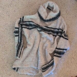 Soft Alpaca Cream and Black Turtleneck
